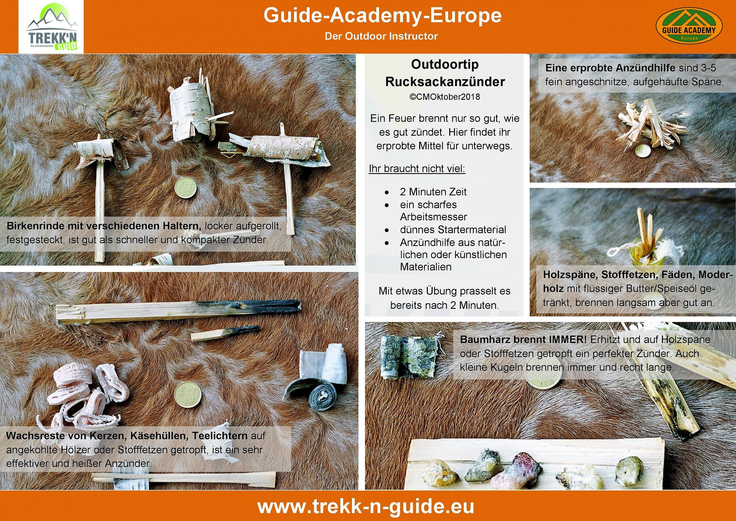 Outdoortip Oktober 2018 „Rucksackanzünder“ - Guide Academy Europe